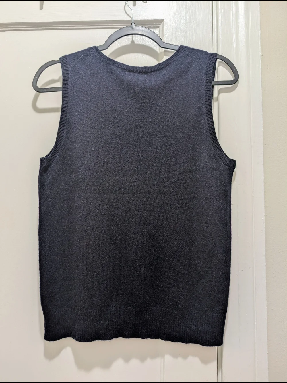 J Crew, Navy Blue, Cashmere, Women's Fine Knit Sleeveless Vest